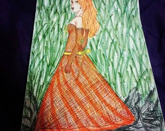 Flaming Dress Drawing