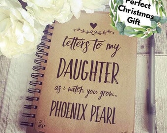 Brieven aan mijn dochter / zoon als ik je zie groeien, gepersonaliseerde notebook / dagboek, nieuwe baby cadeau, baby douche cadeau