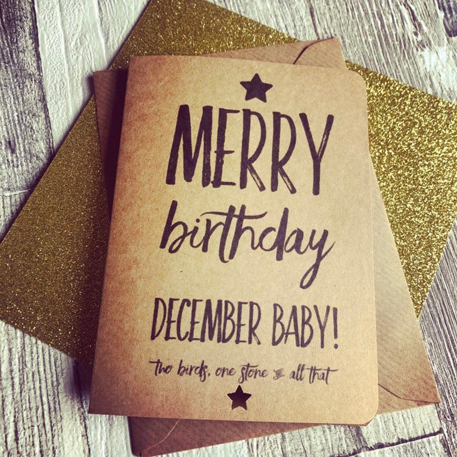 Handmade Christmas Merry Birthday Card for December Birthday - Etsy UK