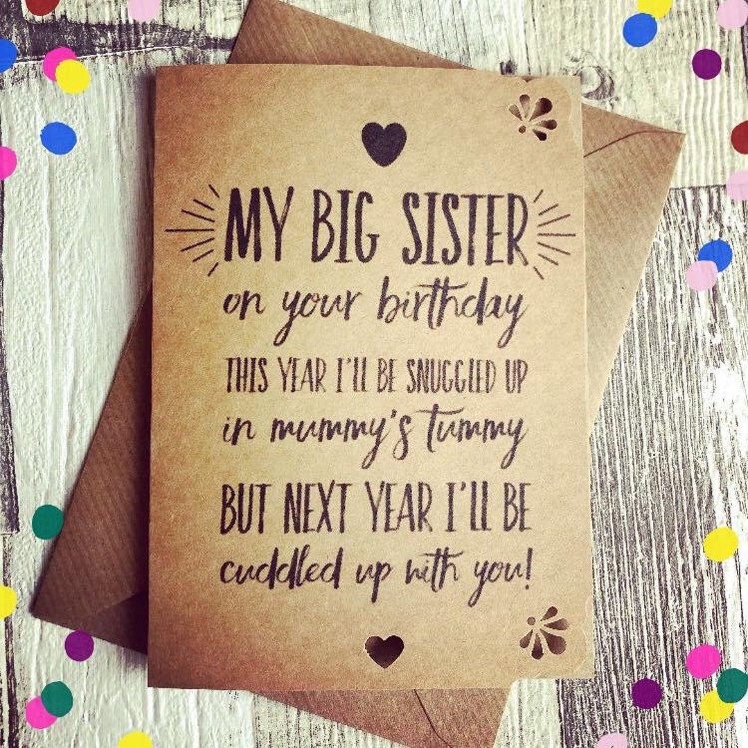 Handmade Big Sister to Be Birthday Card My Big Sister This