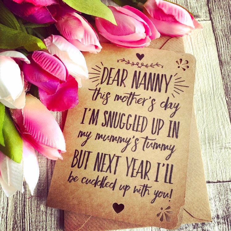 Handmade greetings Mothers Day card to Nanny to be, Grandma/ nanna fr…