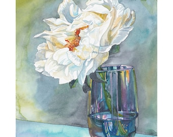 Peony in Glass Print, from Photo by Doan Ly