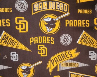 Mlb Baseball San Diego Padres Cotton Fabric Etsy