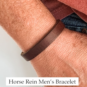 Western Bracelet for Men | Equestrian Jewelry | Horse Themed Jewelry | Jewelry for Horse Lovers | Leather Bracelet for Men | Leather Cuff