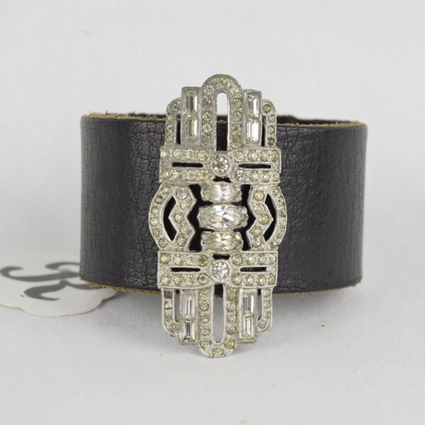 Rhinestone Cuff Bracelet - RustikElegance Line - rhinestone bracelet - 104.99
