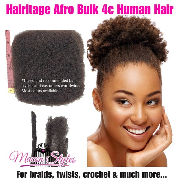 100 Virgin Afro Kinky Bulk Human Hair For Installing Loc Etsy