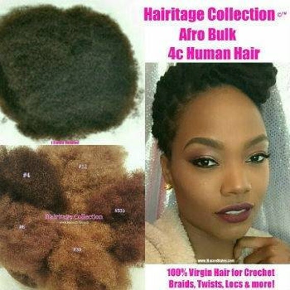 100 Virgin Afro Kinky Bulk Human Hair For Installing Loc Etsy