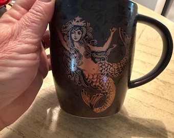 2011 STARBUCKS Brown Copper Split Tail Mermaid Siren 40th Anniversary Coffee Mug