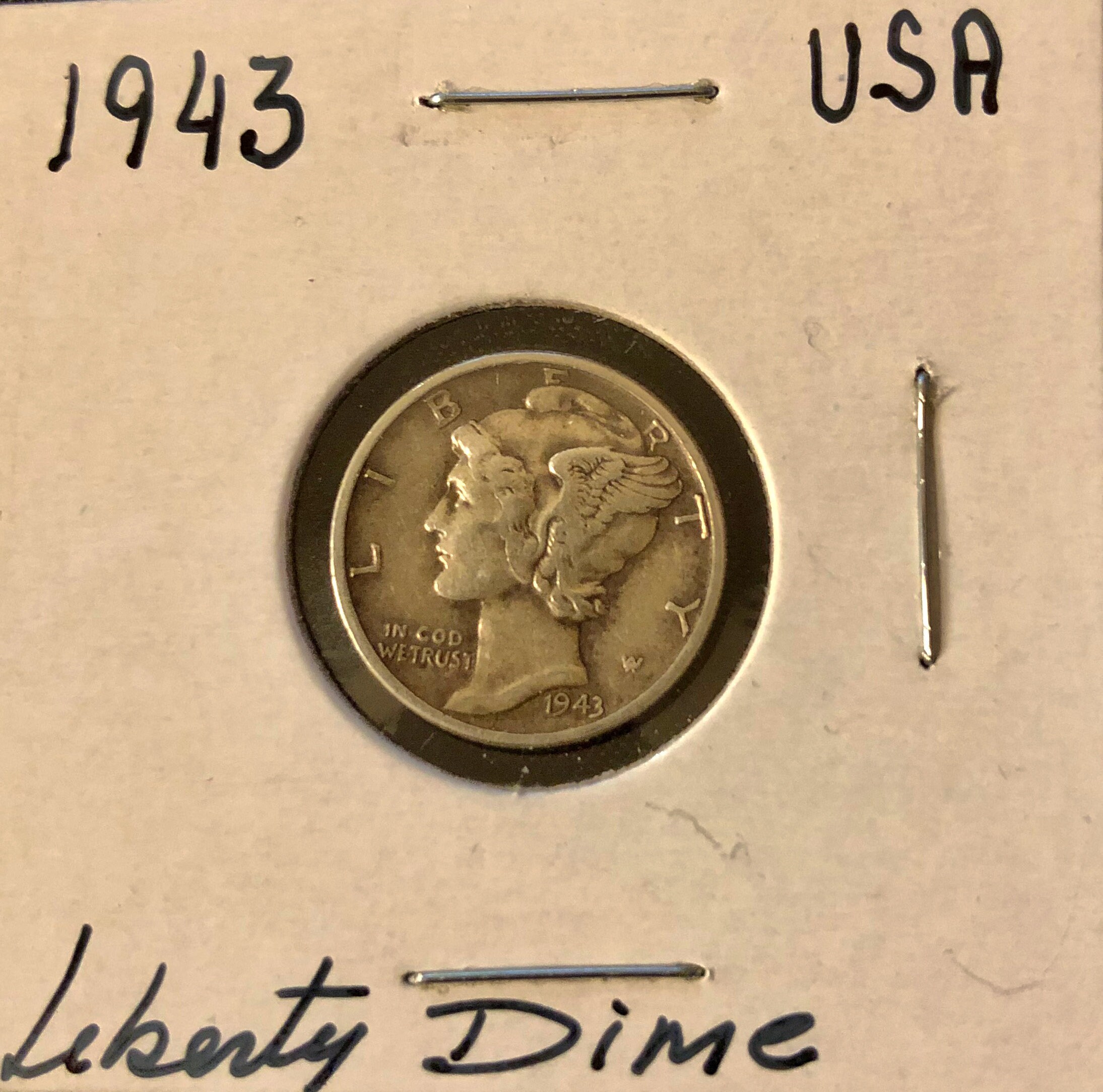 1943 Liberty Silver Dime circulated Etsy