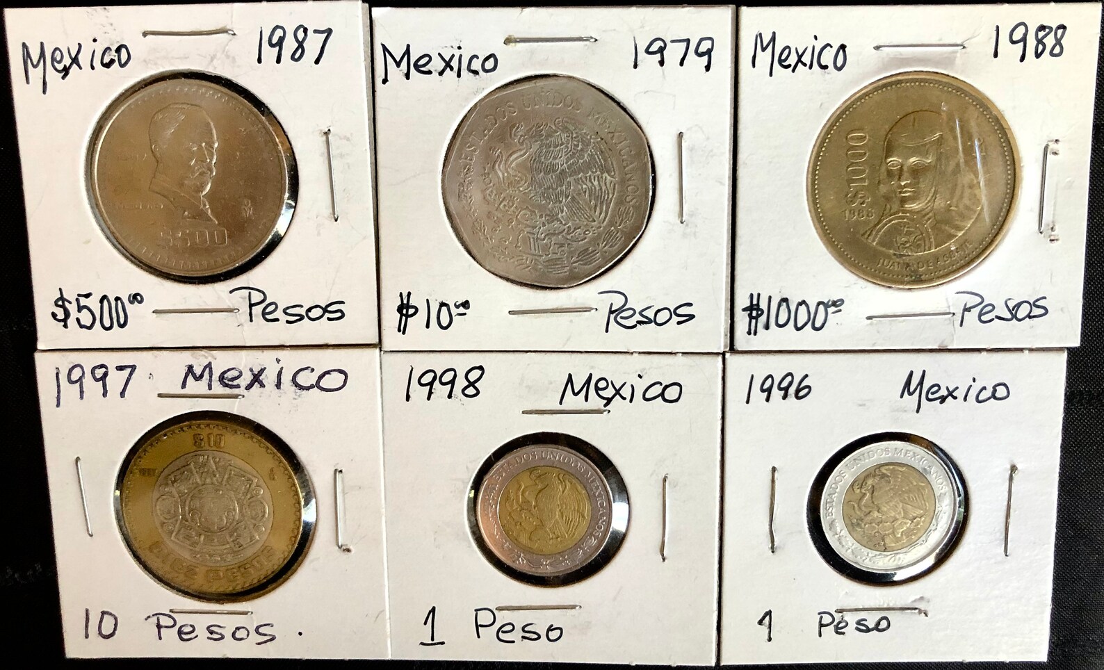Lot of 7 coins from Mexico Vintage circulated Etsy