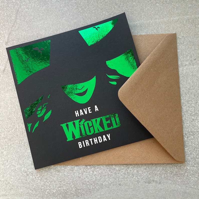 Wicked Birthday Card Wicked Musical Theatre Greetings Card Etsy