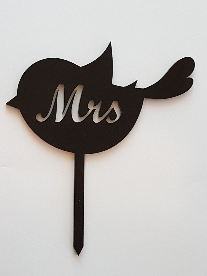 Cake Topper Mr & Mrs Lovebirds Etsy