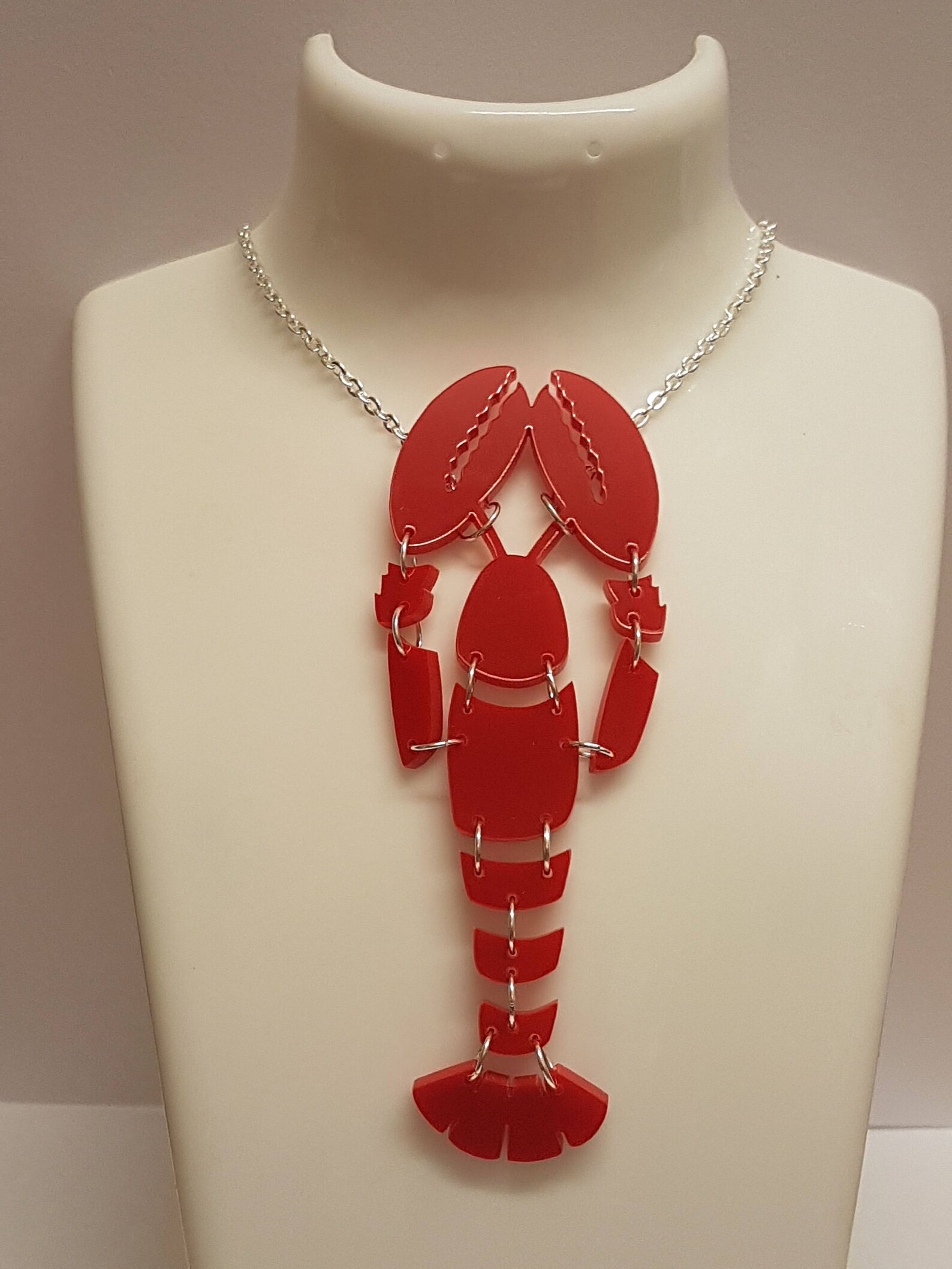 Statement Lobster Necklace Acrylic Etsy UK