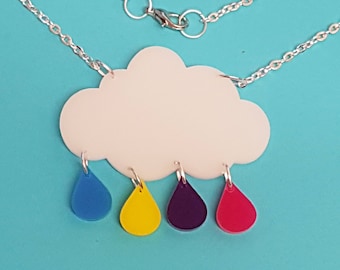 Raincloud Necklace - Acrylic