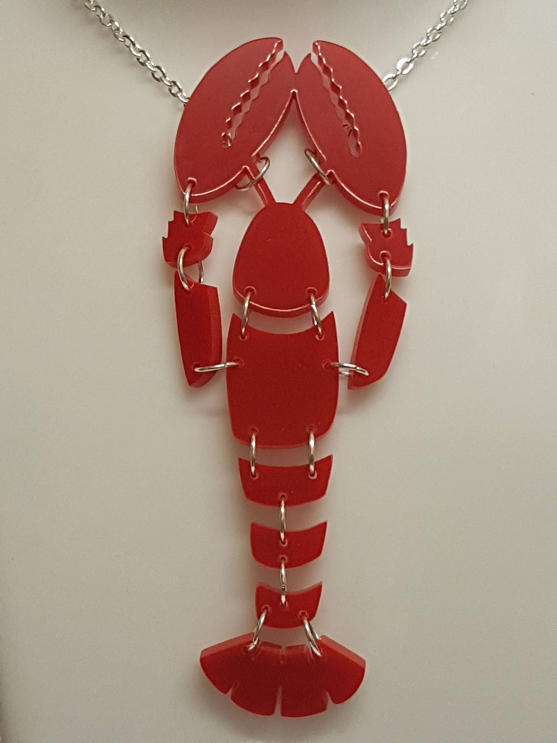 Statement Lobster Necklace Acrylic Etsy UK