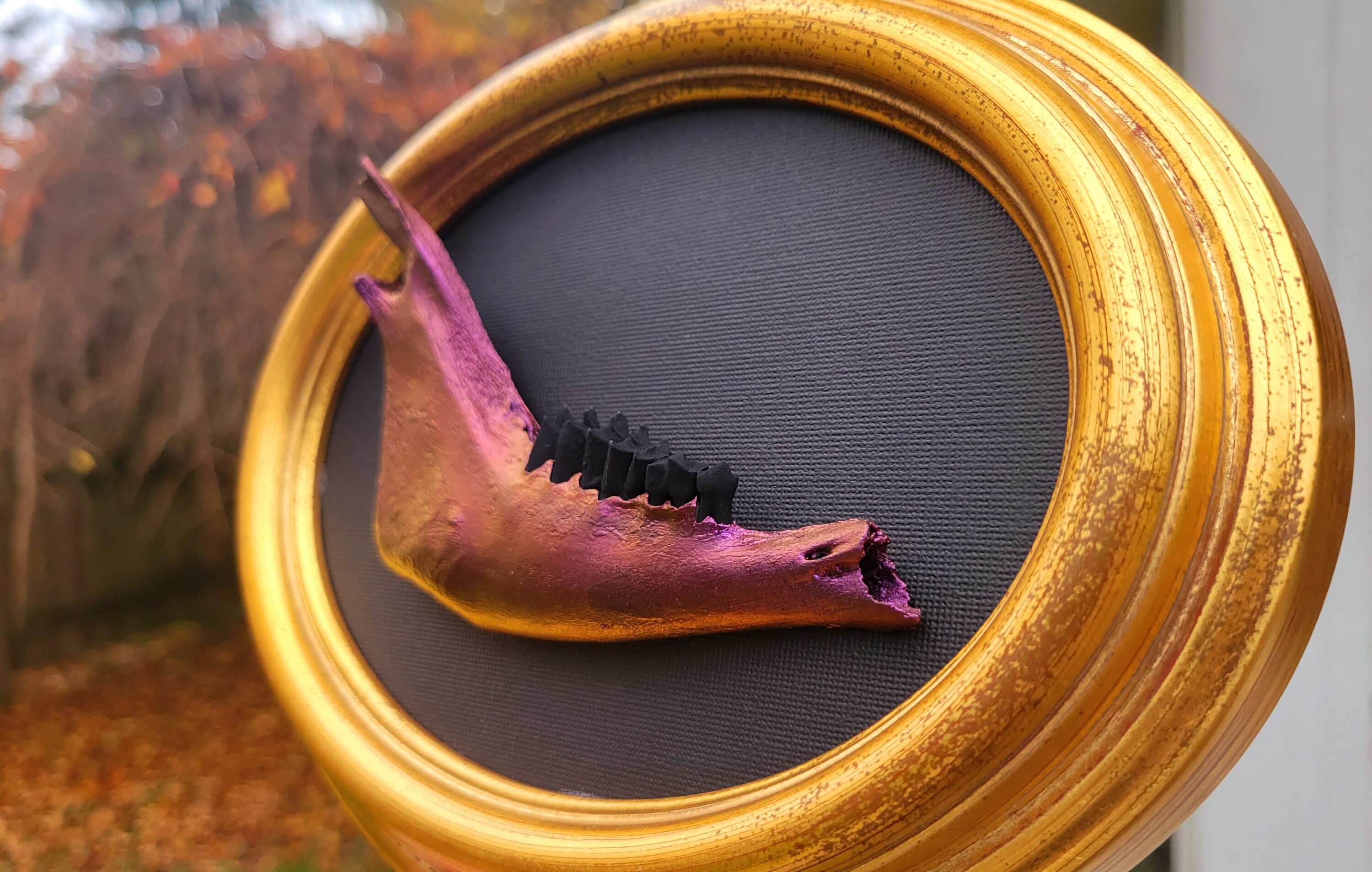 Deer Jaw Wall Art, Painted Jaw Art, Colorshift Wall Decor, Gothic Home ...