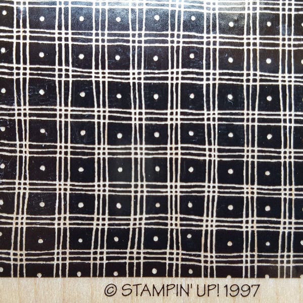 Stampin' Up! PINDOT PLAID Background Stamp - Larger 5" X 6" Rubber Stamp