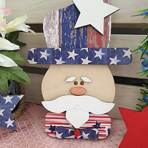Uncle Sam 4th of July Decor, Shelf Sitter,  American Spirit, Patriotic Item