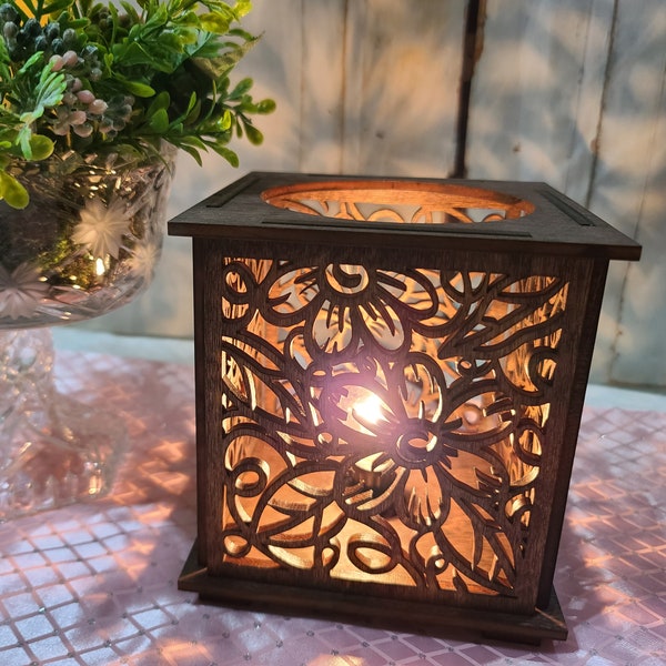 Floral Pattern Night Light, Table Lamp with a Floral Design, Dorm Room Light, Romantic Lighting, Night Light, Desk Lamp, Bedside Lamp