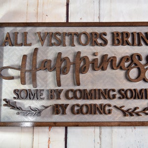 All Visitors Bring Happiness Some Coming Others Going, Funny Visitor Sign, Sarcastic Entryway Sign, Humorous Home Decor Sign