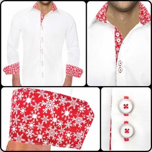 White Christmas Dress Shirt - Made To Order in USA