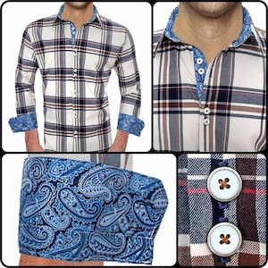 Mens Plaid Dress Shirts - Made To Order in USA