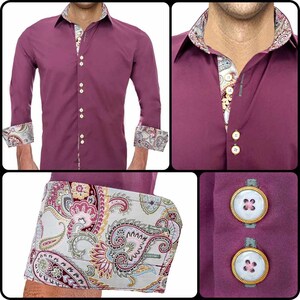 Plum with Pink Dress Shirt - Made in USA