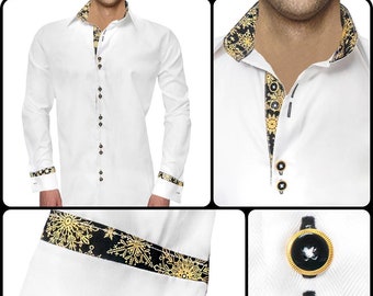 White French Cuff Christmas Dress Shirt - Made To Order in USA
