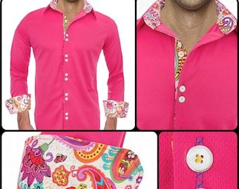 Bright Pink Casual Shirts - Made in USA