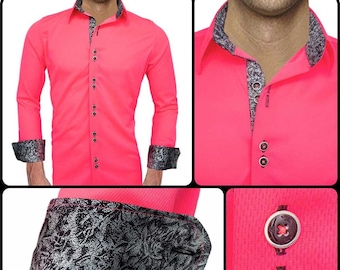 Hot Pink Mens Shirts - Made in USA