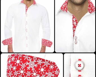 White Christmas Dress Shirt - Made To Order in USA