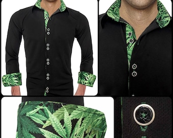 Marijuana Themed Dress Shirt - Made in USA