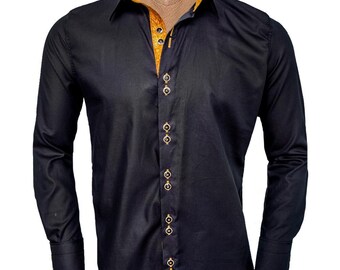 Black With Gold Dress Shirts - Made to Order in USA - Etsy Black With Gold Dress Shirts - Made to Order in USA - Etsy