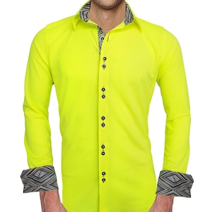 Neon Yellow Mens Shirts - Made in USA