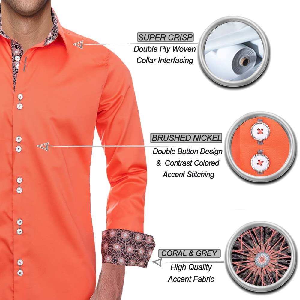 Mens coral hotsell dress shirt