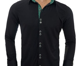 Black With Dark Green Mens Shirts - Made to Order in USA - Etsy Black With Dark Green Mens Shirts - Made to Order in USA - Etsy