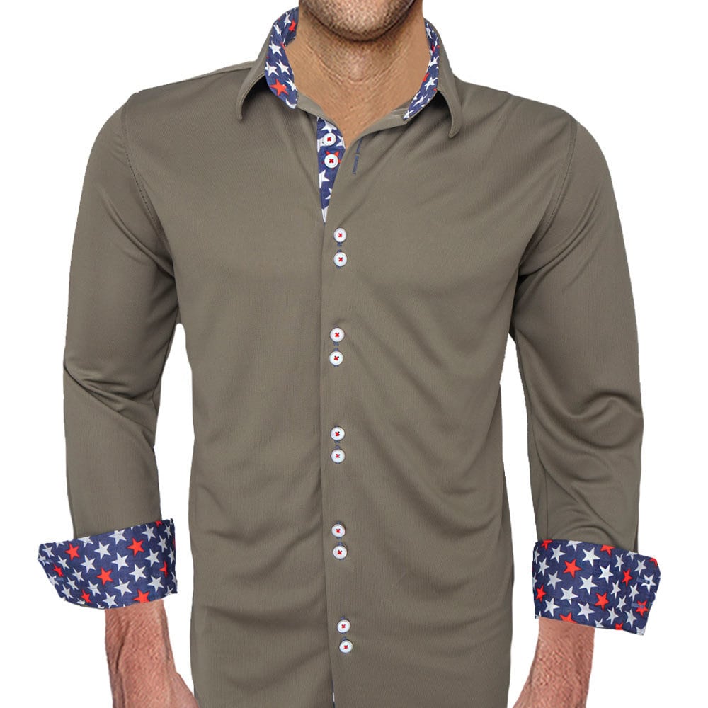 usa flag dress shirt USA Flag Button-Up Shirt