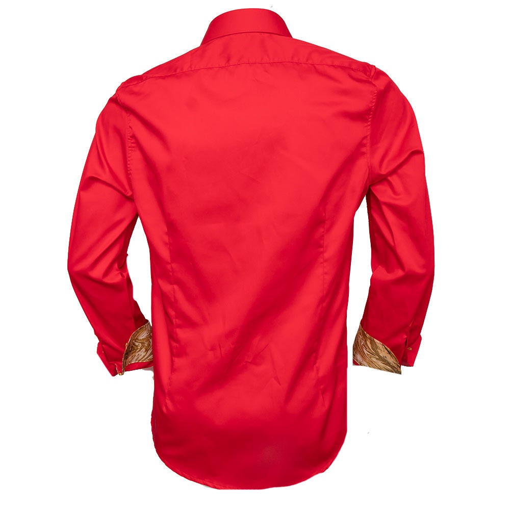 red and gold dress shirt Red with Gold Mens Shirts