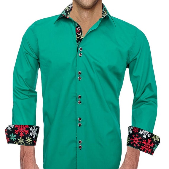 Buy Green Christmas Dress Shirt - Made to Order in USA Online in India -  Etsy