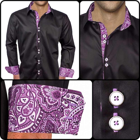 Purple and black designer shirt Clearance