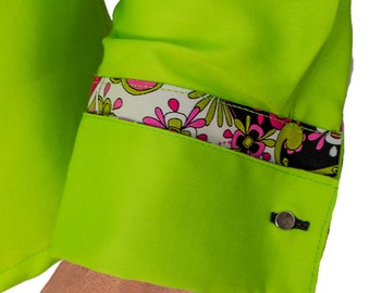 men's lime green dress shirt Mens Slim Fit Dress Shirt Lime Green Button Down Ellissa DS3003