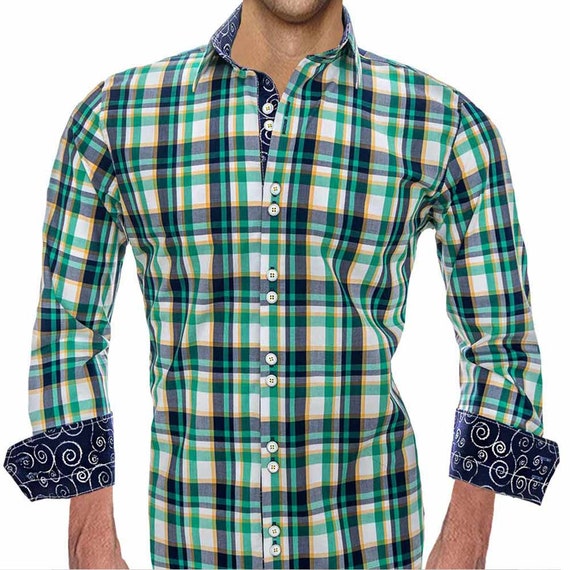 Buy Colorful Plaid Dress Shirts Made to Order in USA Online in India Etsy