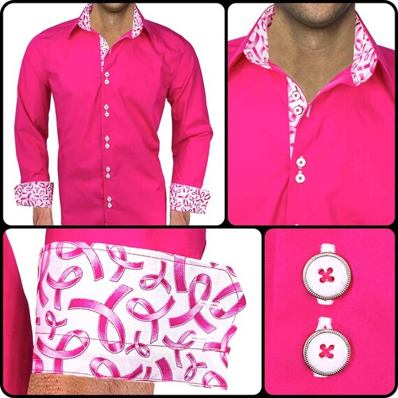 breast cancer dress shirts Male Breast Cancer Heart of Hope Ribbon Shirts