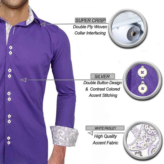 purple dress shirts for men