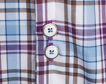 Purple Plaid Men's Designer Dress Shirt 