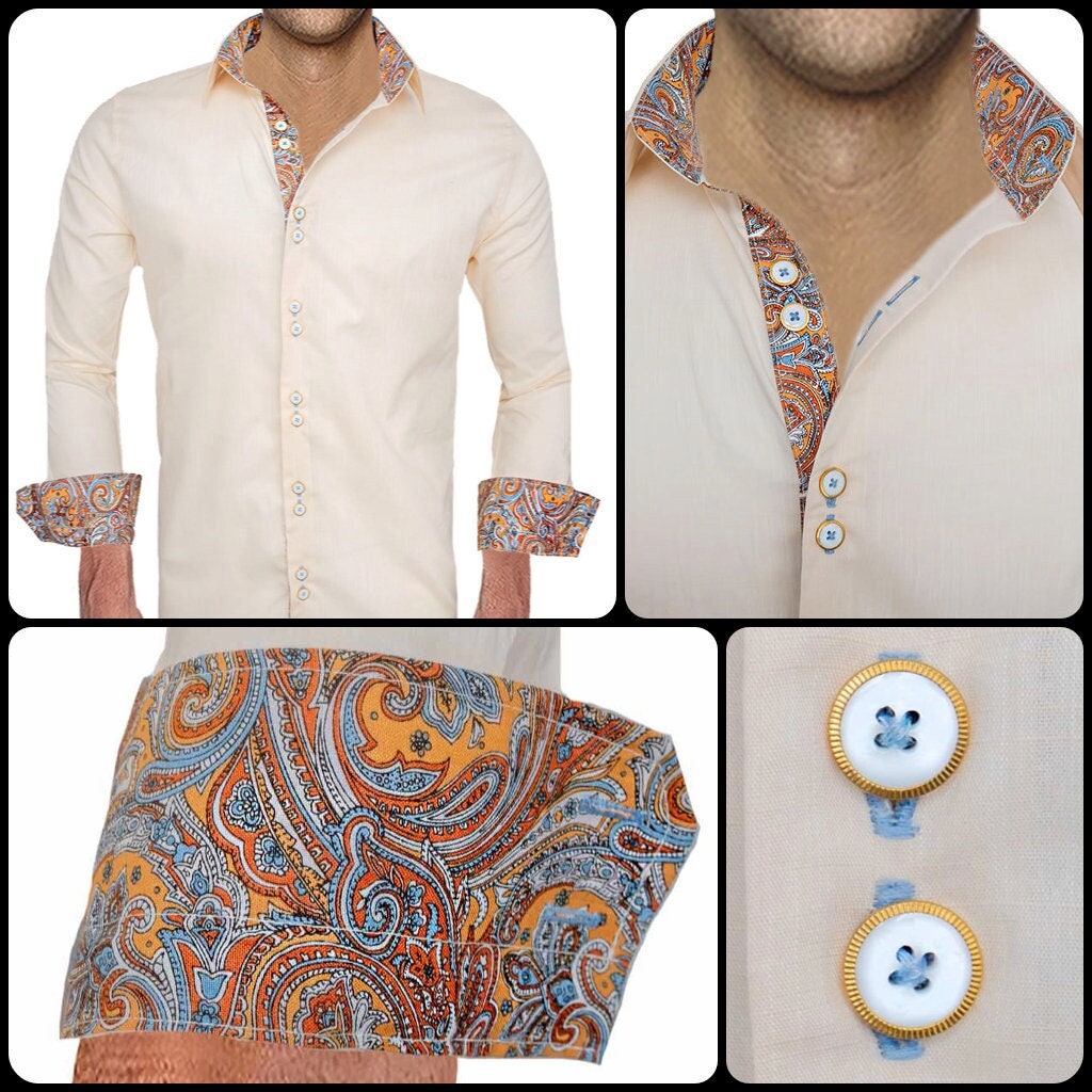 Tan Dress Shirts Made to Order in USA 