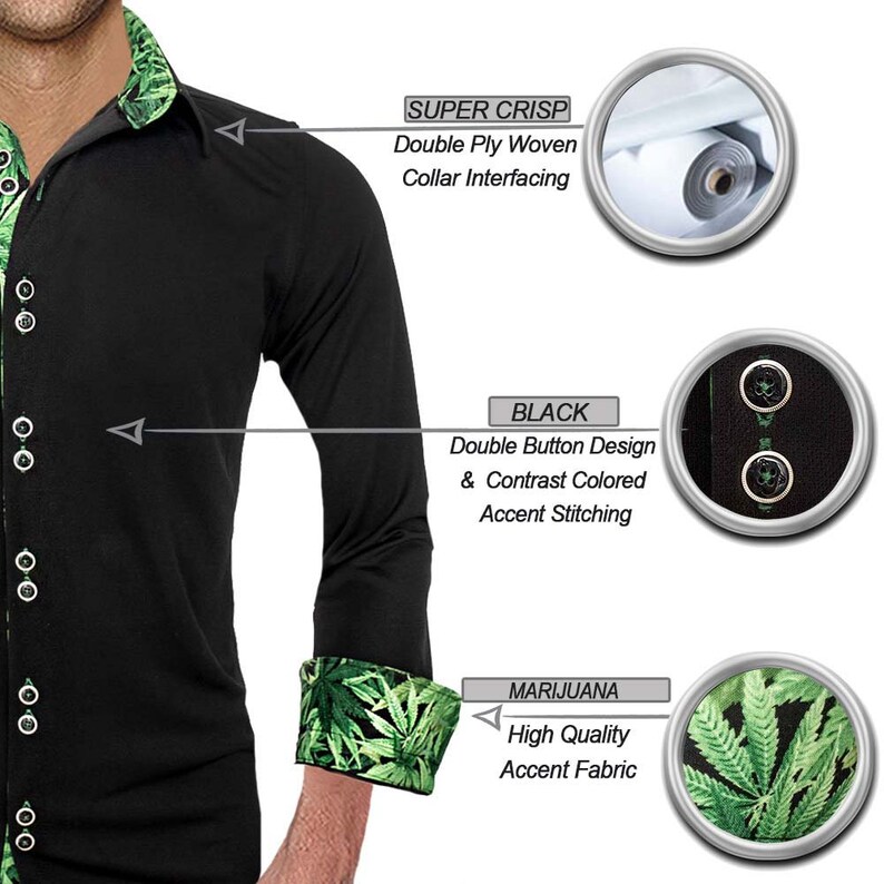 Marijuana Themed Dress Shirt Made in USA Etsy