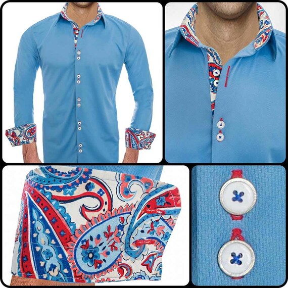Blue Casual Dress Shirts - Made in USA - Etsy Sweden Blue Casual Dress Shirts - Made in USA - Etsy Sweden