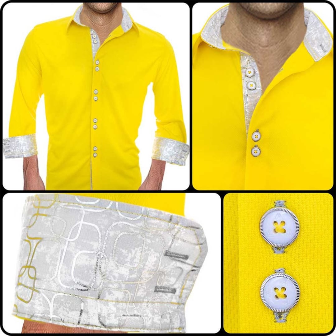 Bright Yellow Dress Shirts Made in USA - Etsy