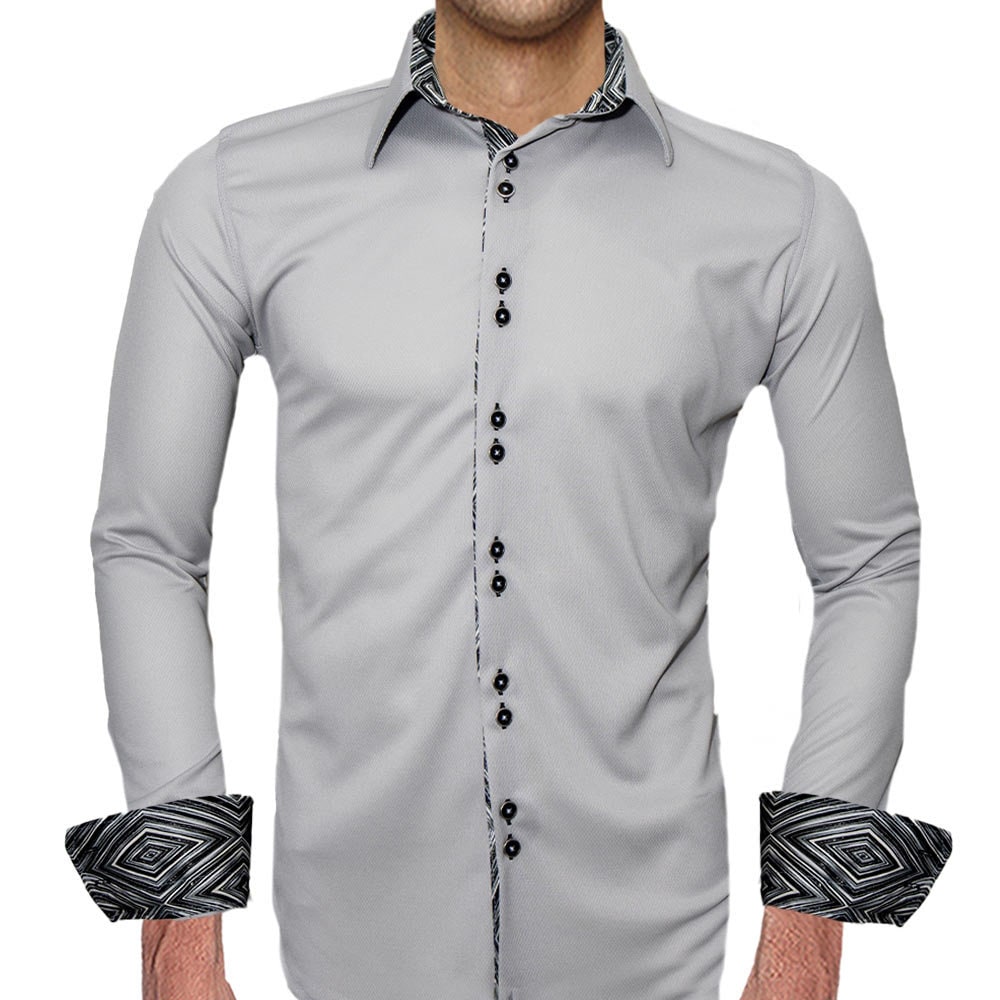 Grey with Black Dress Shirts - Made in the USA Grey with Black Dress Shirts - Made in the USA